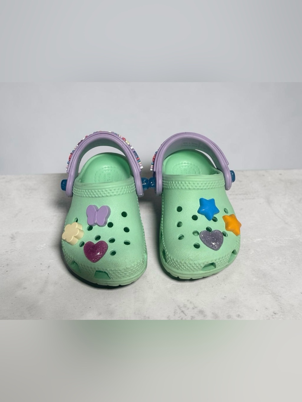 Crocs Green and purple Shoes Baby Toddler 4C